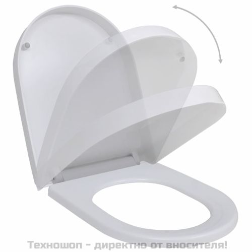 Тоалетни седалки с плавно затваряне, 2 бр, пластмаса, бели