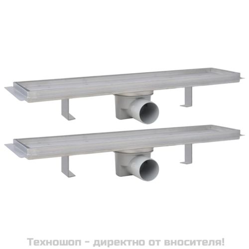 Линейни сифони, 2 бр, 530x140 мм, неръждаема стомана