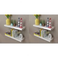 Стенни рафтове, 4 бр, бели, 60 см