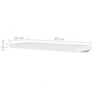 Стенни рафтове, 4 бр, бели, 80 см