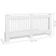 Паравани за радиатори, 2 бр, бели, MDF, 172 см