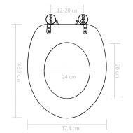 WC тоалетни седалки, 2 бр, с капаци, МДФ, дизайн бамбук