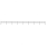 Градинска ограда с връх тип копие, стомана, 1426x60 см, черна