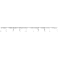 Градинска ограда с връх тип копие, стомана, 1603,5x60 см, черна