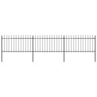 Градинска ограда с връх тип копие, стомана, 537x100 см, черна