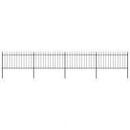 Градинска ограда с връх тип копие, стомана, 714,5x100 см, черна