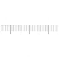 Градинска ограда с връх тип копие, стомана, 1070x120 см, черна