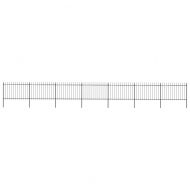 Градинска ограда с връх тип копие, стомана, 1248x120 см, черна