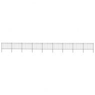 Градинска ограда с връх тип копие, стомана, 1603,5x120 см, черна