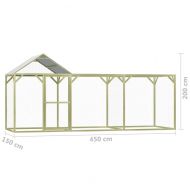 Клетка за пилета, 4,5x1,5x2 м, импрегниран бор