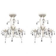 Кристални полилеи/пендели за таван, 2 бр, елегантни, бели