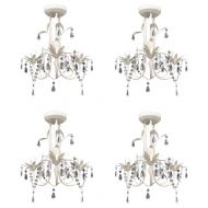 Кристални полилеи/пендели за таван, 4 бр, елегантни, бели