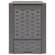 Компостери, 3 бр, кафяви, 60x60x83 см, 900 л, пластмасов ратан