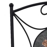 Бистро комплект мозайка, 3 части, керамика, оранжево/сиво