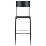 Бар столове, 2 бр, черни, твърд шперплат, стомана