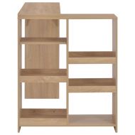 Бар маса с подвижен рафт, дъб, 138x39x110 см