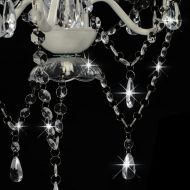 Полилей с кристали, бял, кръгъл, 3 х Е14