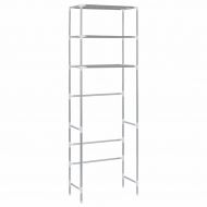 Стелаж за съхранение над тоалетна 3 рафта сребрист 53x28x169 см