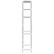 Стелаж за съхранение над тоалетна 3 рафта сребрист 53x28x169 см