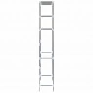 Стелаж за съхранение над пералня 3 рафта сребрист 69x28x169 см