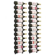 Стойки за вино за 12 бутилки стенен монтаж 2 бр черни желязо