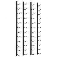 Стойки за вино за 12 бутилки стенен монтаж 2 бр черни желязо