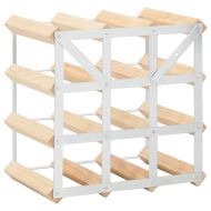 Стойка за вино за 12 бутилки, масивна борова дървесина