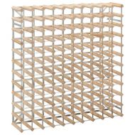 Стойка за вино за 120 бутилки, масивна борова дървесина