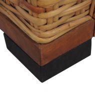 Фотьойл с възглавници, кафяв, естествен ратан