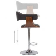 Бар табуретки, 2 бр, сиви, извито дърво и текстил