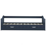 Рамка за легло разтегателен диван сива борово дърво 90x200 см