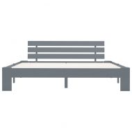 Рамка за легло, сива, бор масив, 160x200 см