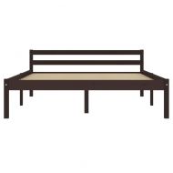Рамка за легло, тъмнокафява, бор масив, 120x200 см