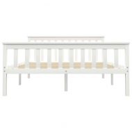 Рамка за легло, бяла, борова дървесина масив, 140x200 cм