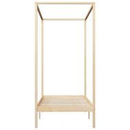 Рамка за легло с балдахин, бор масив, 100х200 см