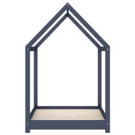 Рамка за детско легло, сива, бор масив, 70x140 см