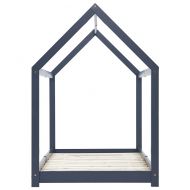 Рамка за детско легло, сива, бор масив, 90х200 см