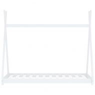 Рамка за детско легло, бяла, бор масив, 70x140 см