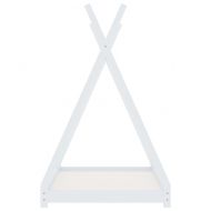 Рамка за детско легло, бяла, бор масив, 80x160 см