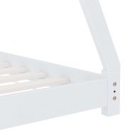 Рамка за детско легло, бяла, бор масив, 80x160 см