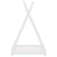 Рамка за детско легло, бяла, бор масив, 90х200 см