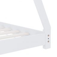 Рамка за детско легло, бяла, бор масив, 90х200 см