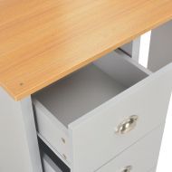 Тоалетка с огледало и табуретка, сива, 104x45x131 см