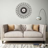 Стенен часовник, метал, 43 см, черен