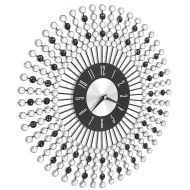 Стенен часовник, метал, 43 см, черен