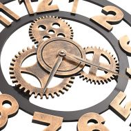 Стенен часовник, метал, 58 см, златисто и черно