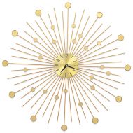 Стенен часовник, метал, 70 см, златист