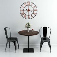 Стенен часовник, метал, 58 см, червен