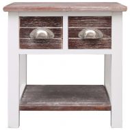 Странична маса, кафява, 40x40x40 см, дърво от пауловния