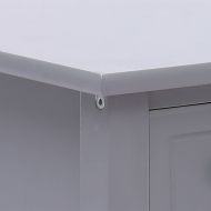 Странична маса, сива, 40x40x40 см, дърво от пауловния